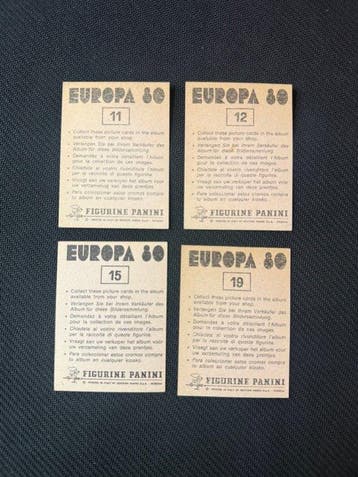 1980 Panini Europa 80 Lot 4 Historic Players Sticker - Near