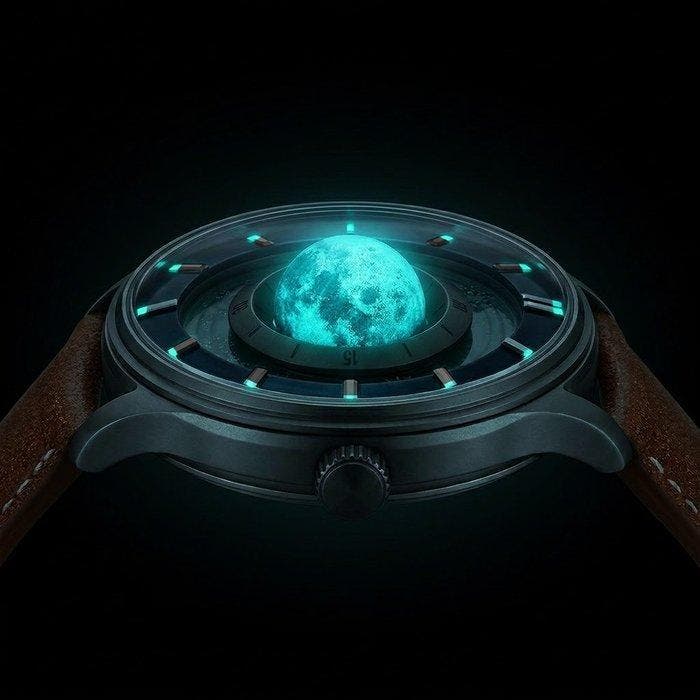 SWISSORA - Super Luna Nature – Automatic with Rotating 3D, Bijoux, Sacs & Beauté, Montres | Hommes