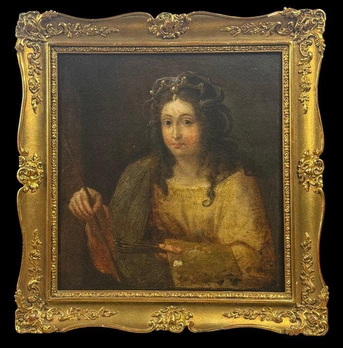 Lucrezia Scarfaglia (XVII), Kring van - Autoritratto -, Antiek en Kunst, Kunst | Schilderijen | Klassiek
