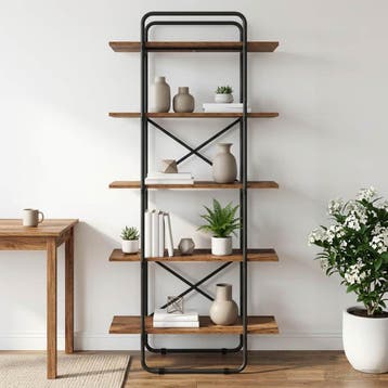 vidaXL Boekenplank 5-laags 80 x 35 x 175,5 cm PB Eikenhout, Huis en Inrichting, Verzenden, Nieuw