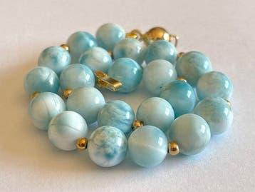 18 karaat (750) goud - Larimar (Certificaat) - Armband