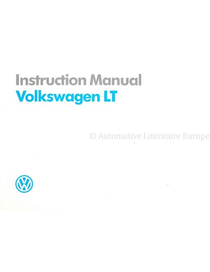 1991 VOLKSWAGEN LT INSTRUCTIEBOEKJE ENGELS, Autos : Divers, Modes d'emploi & Notices d'utilisation