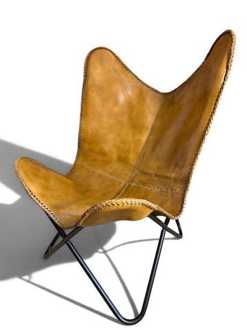 Fauteuil - Cuir, Métal - Chaise papillon - papillon