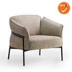 Luxe kamerstoel - Beige teddy stoffering, Ophalen of Verzenden, Stoel