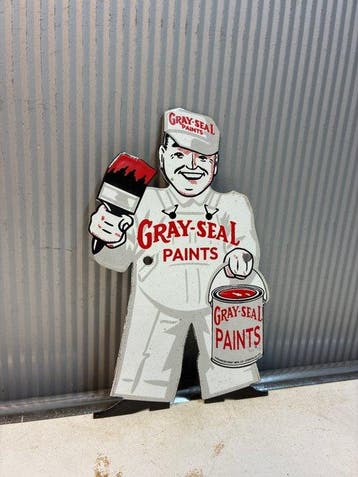 Gray-Seal Paints – Vintage contour reclamebord schilder -