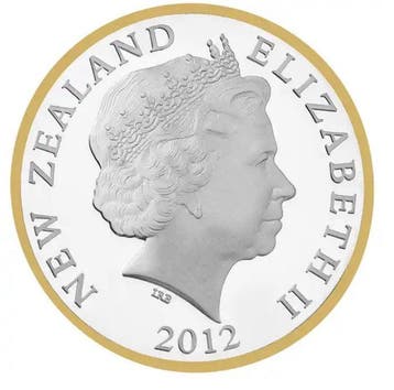 Nieuw-Zeeland. 1 Dollar 2012 The Hobbit 1oz Gilded Proof mit