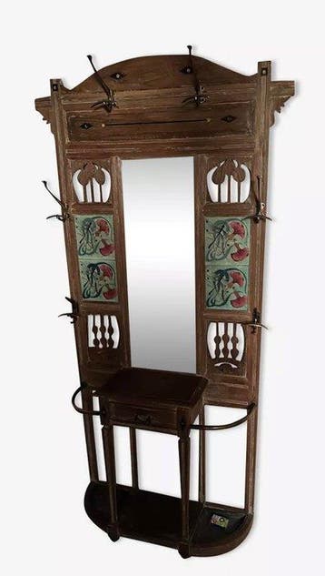 Kapstok - Eik - Art Deco-vestiaire, Antiquités & Art
