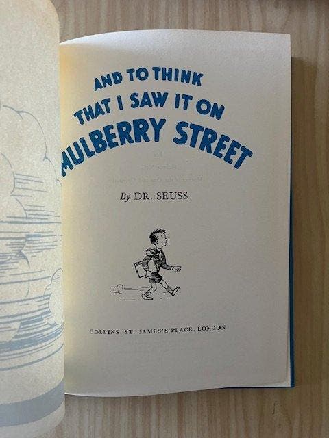 Dr. Seuss - And to think that I saw it on Mulberry Street By, Antiek en Kunst, Antiek | Boeken en Manuscripten