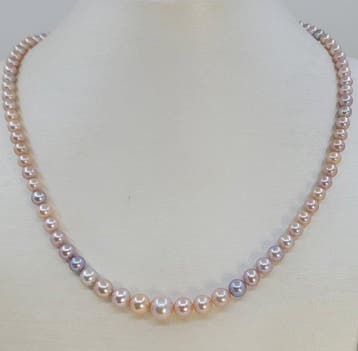 Zonder minimumprijs - Halsketting Zilver, 5x9mm Multi Pink, Nieuw