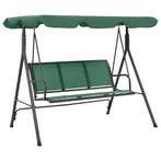 vidaXL Schommelbank 170 cm textileen en staal groen, Verzenden, Nieuw