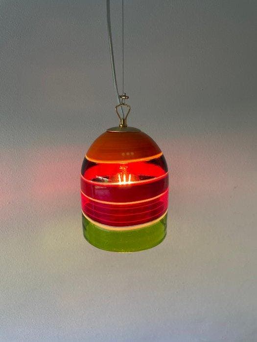 MURANO DESIGN - Lustre - Rayures multicolores - Verre de, Antiek en Kunst, Antiek | Verlichting