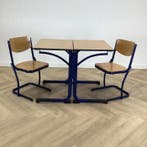 complete schoolset Marko 8x tafels + stoelen, zithoogte 46, Gebruikt, Hout, Eén