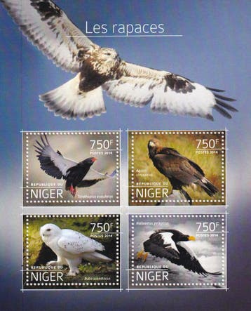 Niger - 2014 - Roofvogels - Postfris, Verzenden, Postfris, Dier of Natuur