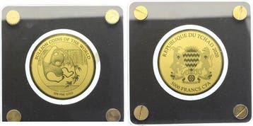 Tsjaad. 5000 Francs 2020 Panda, 1/200 Oz (.999) (Zonder, Postzegels en Munten