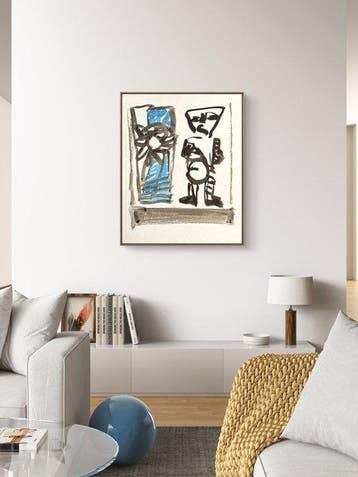 Marcus de Vestele (1941-2024) - Deux figures au panneau bleu