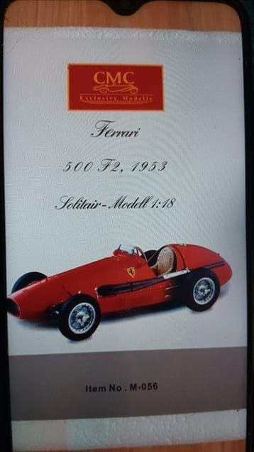 CMC 1:18 - Modelbouwdoos - Ferrari 500 f2 - F2