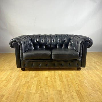 Sofa - Leder, Hout - Chesterfield Club, Antiquités & Art