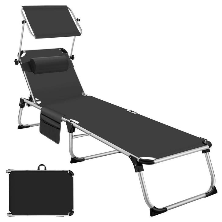 tectake Aluminium ligstoel Aurelie, gestoffeerd, opvouwbaar, Jardin & Terrasse, Ensembles de jardin, Envoi