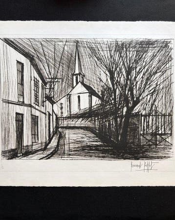Bernard Buffet (1928-1999) - Senlis, léglise, Antiek en Kunst