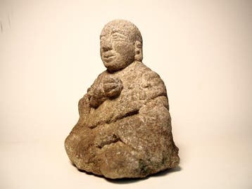 Steen - Antiek Japans stenen standbeeld van Kb Daishi