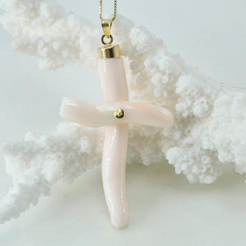 Koraal - Zilver, Verguld - Ketting met hanger - Roze koraal