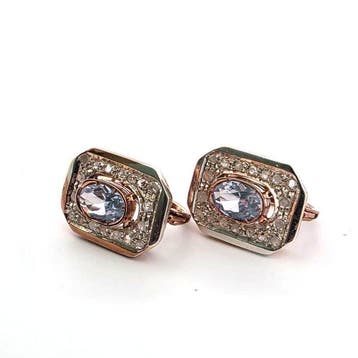 Zonder minimumprijs - Ring - 9 kt. Roségoud, Zilver Spinel -, Nieuw