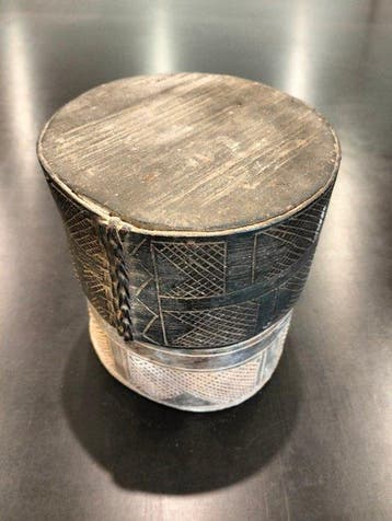 oud en mooi drietal dozen van gegraveerde schors, Afrikaanse, Antiek en Kunst