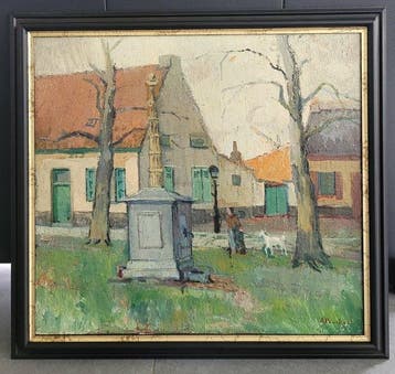 Adolf Pouchet (XX - Boerin met geit