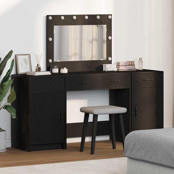 vidaXL Kaptafel 3 st Zwart 78,5 x 41 x 135 cm Bewerkt hout, Verzenden, Nieuw