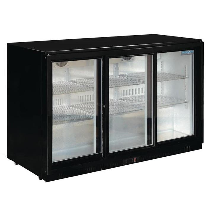 Polar G-serie 3-deurs barkoeling met schuifdeuren zwart 330, Zakelijke goederen, Horeca | Keukenapparatuur, Nieuw in verpakking
