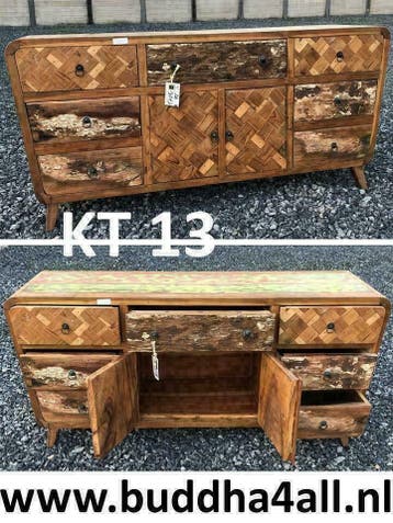 NU KORTING op gerecycled hout meubels! Tv-meubel, dressoir, Maison & Meubles, Armoires | Commodes, Ophalen of Verzenden