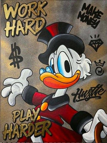 Xavier Van Walsem (1980) - scrooge mcduck work hard play