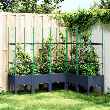 vidaXL Plantenbak met latwerk 160x120x142,5 cm polypropeen, Verzenden, Nieuw