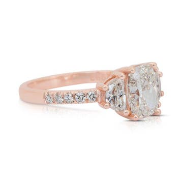 Ring - 18 karaat Roségoud - 2.16ct. tw. Diamant (Natuurlijk)
