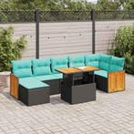 vidaXL 8-delige Loungeset met kussens poly rattan acacia, Tuin en Terras, Tuinsets en Loungesets, Verzenden, Nieuw, Loungeset