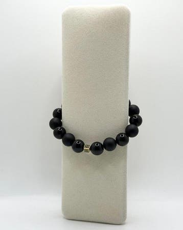 Sieraad van de Ontwerper - Onyx - Zilver 925 - Goud 21k -