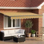 vidaXL Elektrisch Uitschuifbare Zonneluifel Geel en Grijs, Tuin en Terras, Zonneschermen, Verzenden, Nieuw
