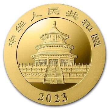 China. 10 Yuan 2023 1 Gram 10 Yuan China Gold Panda Coin BU