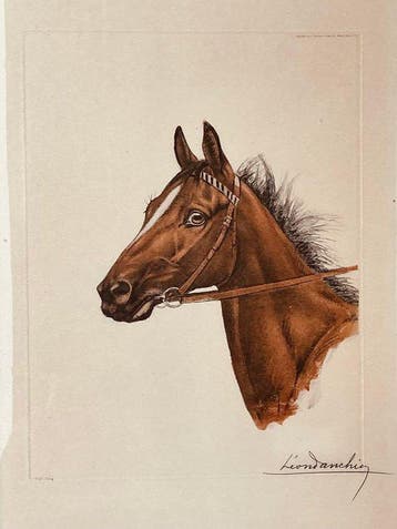 Léon Danchin (1887-1938) Frankrijk. - Paard ., Antiquités & Art