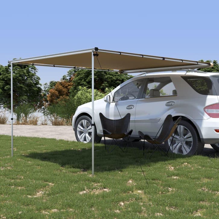 vidaXL Luifel voor camper en caravan 2,4x3x2,15 m beige, Caravanes & Camping, Tentes, Envoi