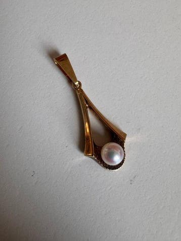 Sans prix de réserve - Pendentif - 14 carats Or jaune Perle, Handtassen en Accessoires, Antieke sieraden