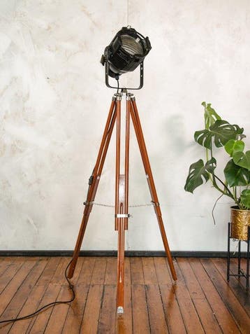 Statief vloerlamp - Theaterlamp - Metaal, Hout