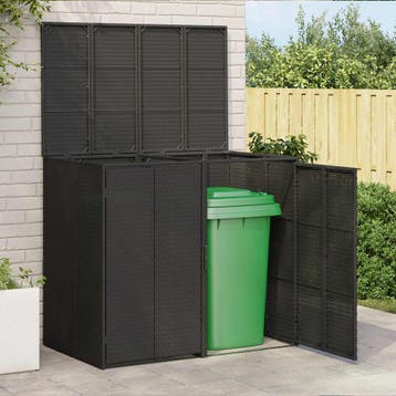 vidaXL Doos Afvalemmer Doos 2 st Zwart 130 x 80 x 115 cm, Verzenden, Nieuw