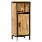 vidaXL Badkamerkast 40x27x90 cm massief mangohout en ijzer, Verzenden