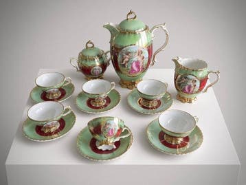 Koffieservies (15) - Vintage German Lusterware Porcelain