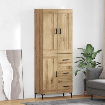 vidaXL Highboard 2 st Artisan Eiken 69,5 x 34 x 180 cm, Verzenden, Nieuw