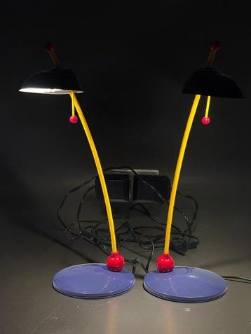 PAN International – Pair of Vintage Halogen Table Lamps –