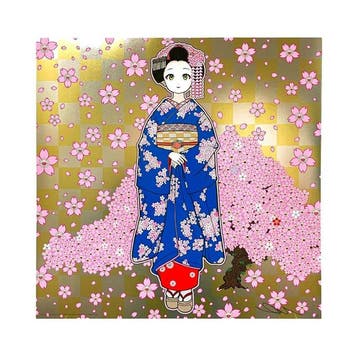 Takashi Murakami (1962) - Maiko in Kyoto, Cherry Blossoms on