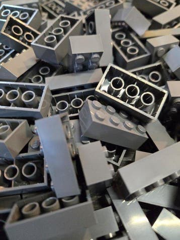 Lego Onderdelen - New Brick 2 x 4 Dark Bluish Gray 200pcs, Nieuw