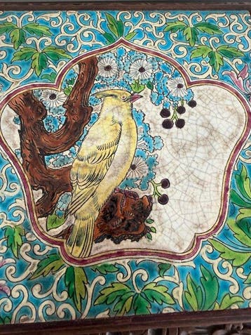 Longwy - Dienblad - Hout - Muzikale onderzetter, Antiek en Kunst, Antiek | Glaswerk en Kristal